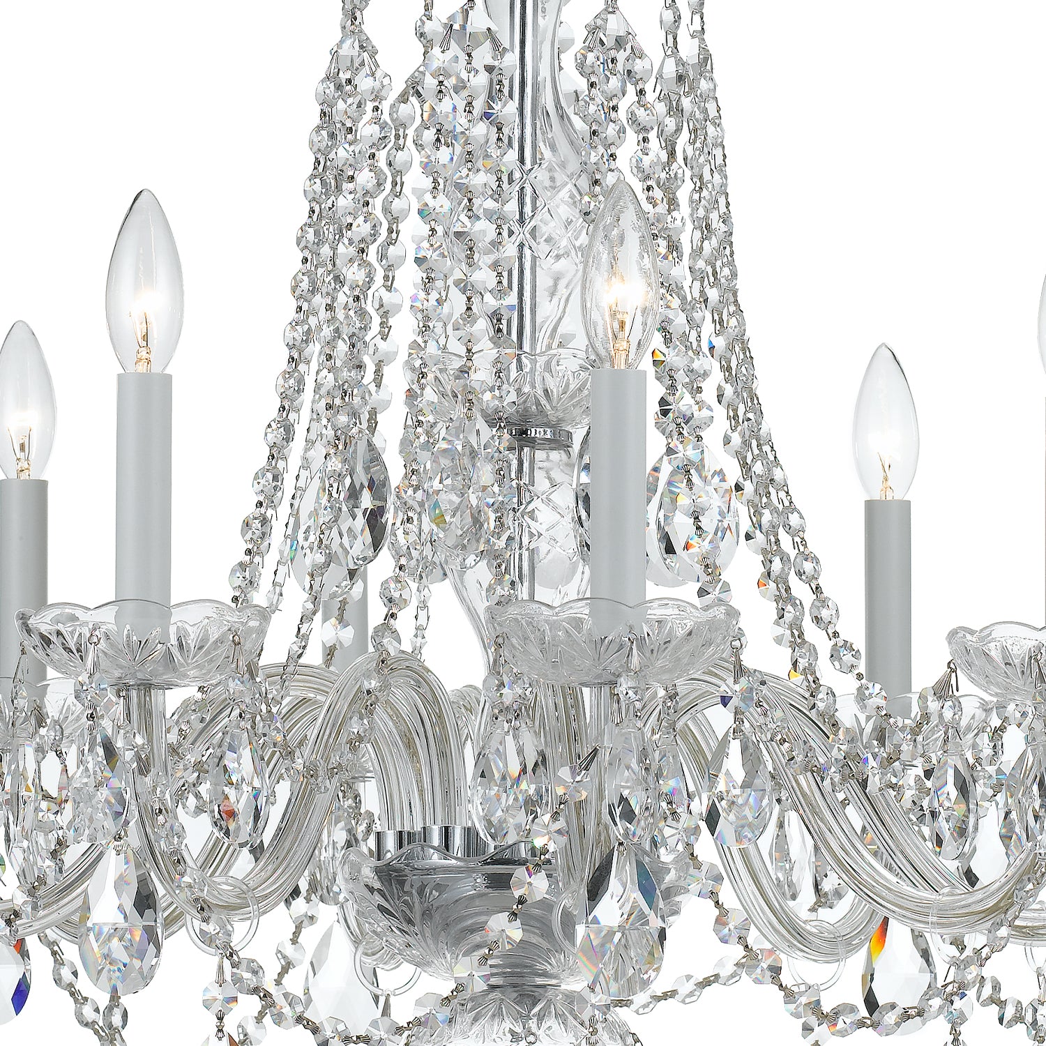 Crystorama Traditional Crystal 1138-CH-CL-MWP – 26 Inch – 8 Light – Chandelier – Clear Crystal – Polished Chrome – Damp Rated
