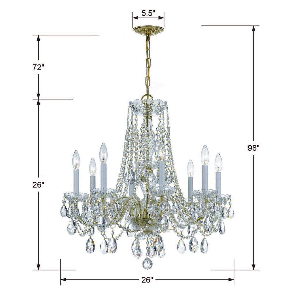 Crystorama TRADITIONAL CRYSTAL 1138-PB-CL-MWP Chandelier Americana - Polished Brass