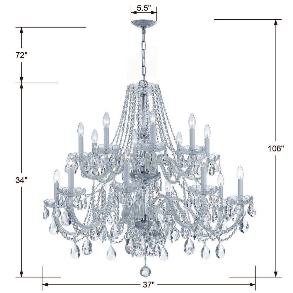 Crystorama TRADITIONAL CRYSTAL 1139-CH-CL-MWP Chandelier Americana - Polished Chrome