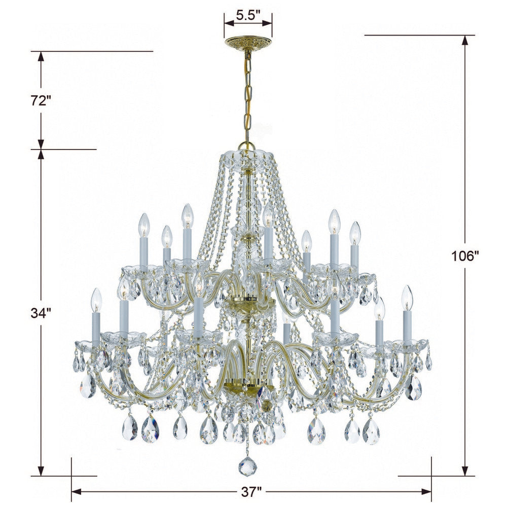 Crystorama TRADITIONAL CRYSTAL 1139-PB-CL-MWP Chandelier Americana - Polished Brass