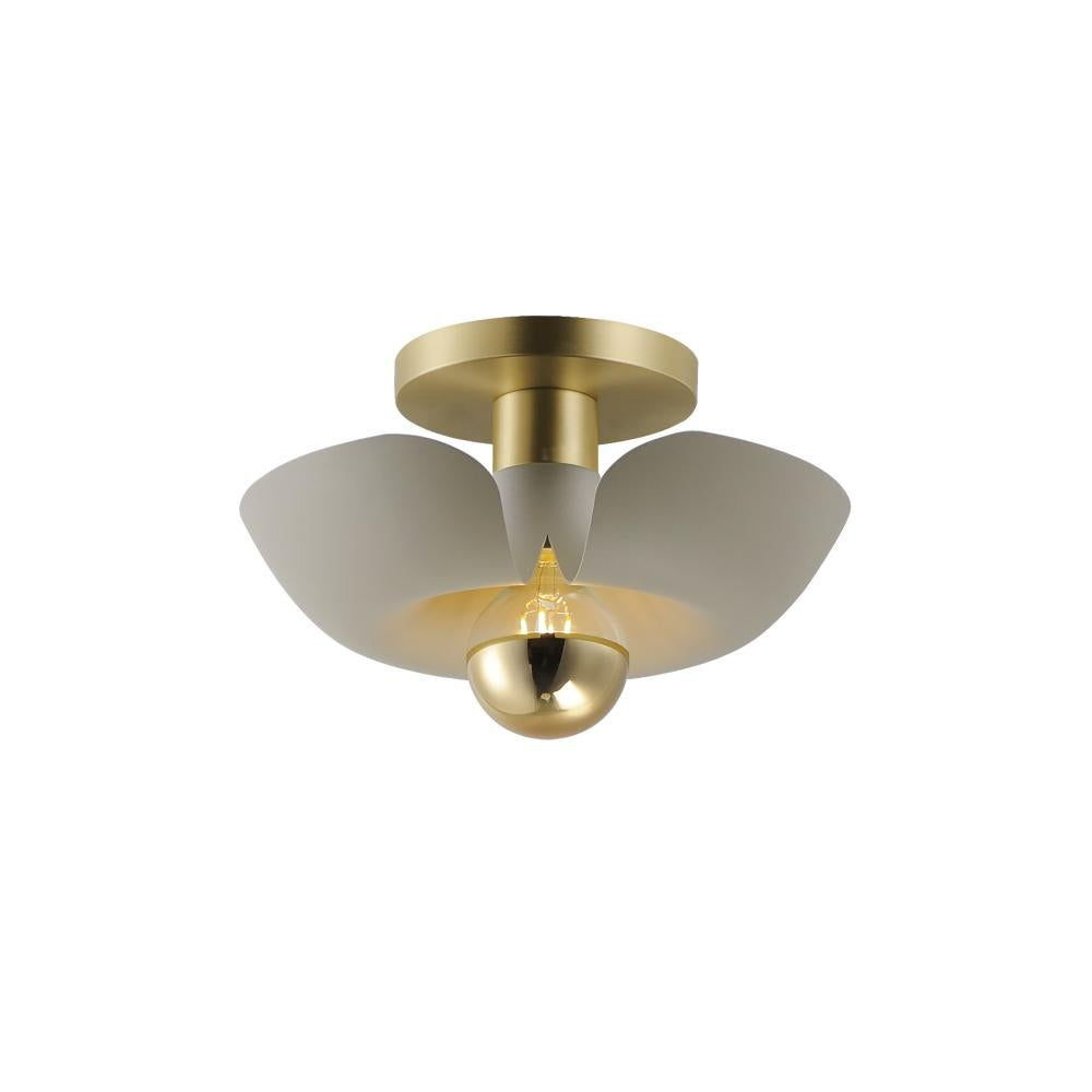Poppy 11.75 Inch Flush Mount Light – Silver Gold / Satin Brass