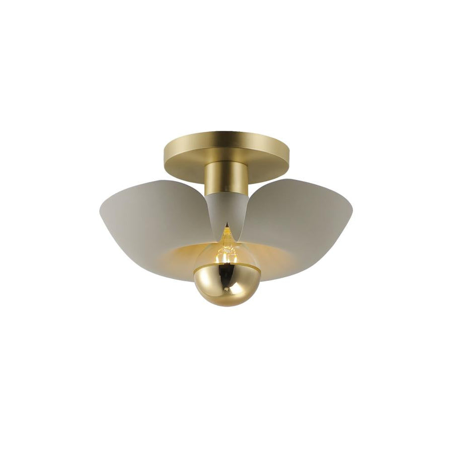 Maxim Lighting 11390SGSBR Poppy 11.75 Inch Flush Mount Light – Silver Gold / Satin Brass