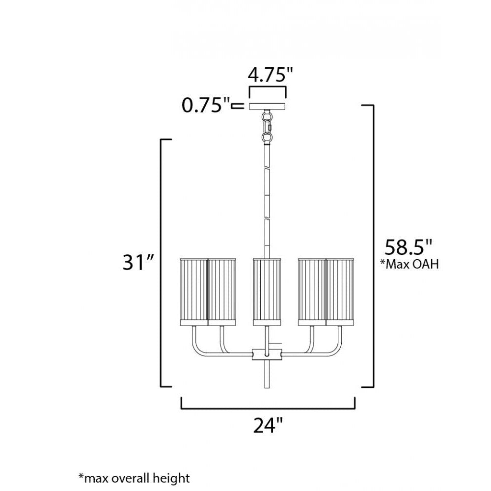 Maxim Lighting CROSBY 11475CRBK Chandelier Modern - Black