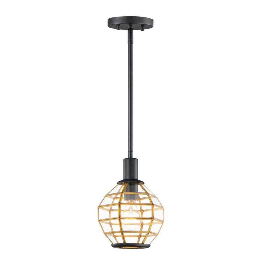 Maxim Lighting 11541BKBUB Heirloom 7.5 Inch Mini Pendant – Black / Burnished Brass