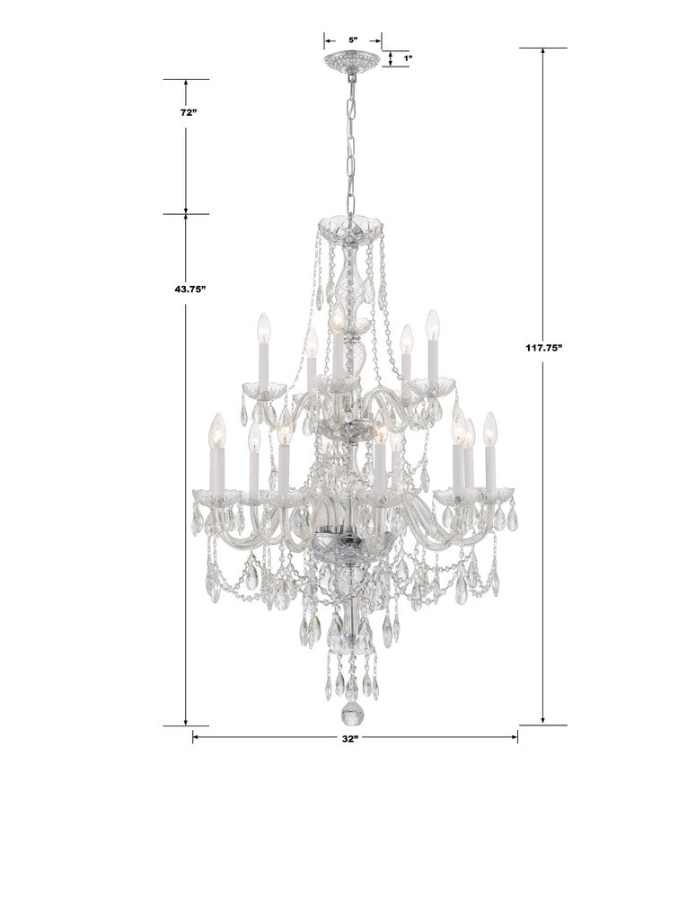 Crystorama TRADITIONAL CRYSTAL 1155-CH-CL-MWP Chandelier Americana - Polished Chrome