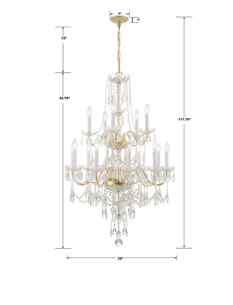 Crystorama TRADITIONAL CRYSTAL 1155-PB-CL-MWP Chandelier Americana - Polished Brass