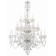 Crystorama Traditional Crystal 1156-CH-CL-MWP – 45 Inch – 25 Light – Chandelier – Clear Crystal – Polished Chrome – Damp Rated
