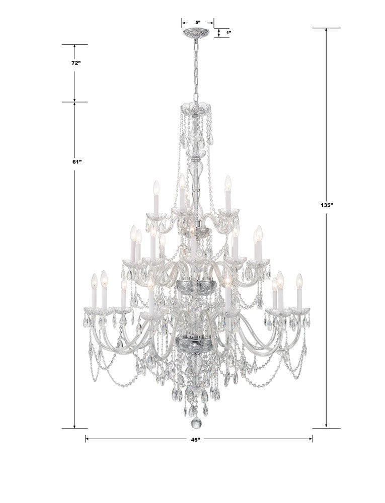 Crystorama TRADITIONAL CRYSTAL 1156-CH-CL-MWP Chandelier Americana - Polished Chrome