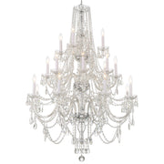 Crystorama Traditional Crystal 1157-CH-CL-MWP – 38 Inch – 20 Light – Chandelier – Clear Crystal – Polished Chrome – Damp Rated