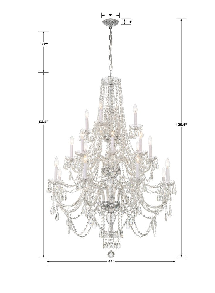 Crystorama TRADITIONAL CRYSTAL 1157-CH-CL-MWP Chandelier Americana - Polished Chrome