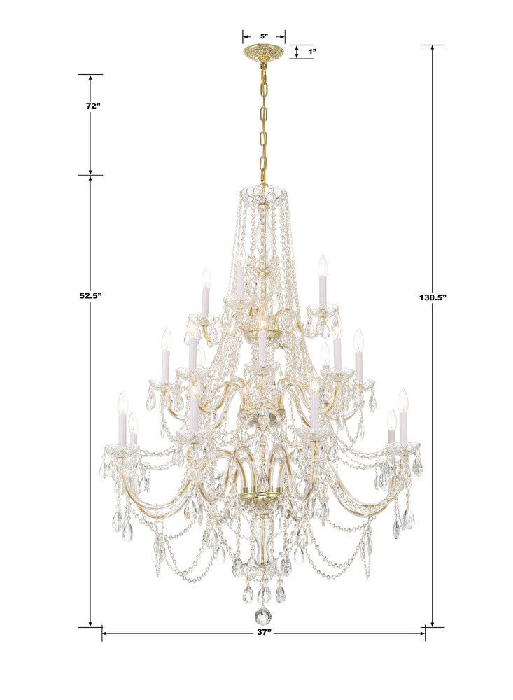 Crystorama TRADITIONAL CRYSTAL 1157-PB-CL-MWP Chandelier Americana - Polished Brass