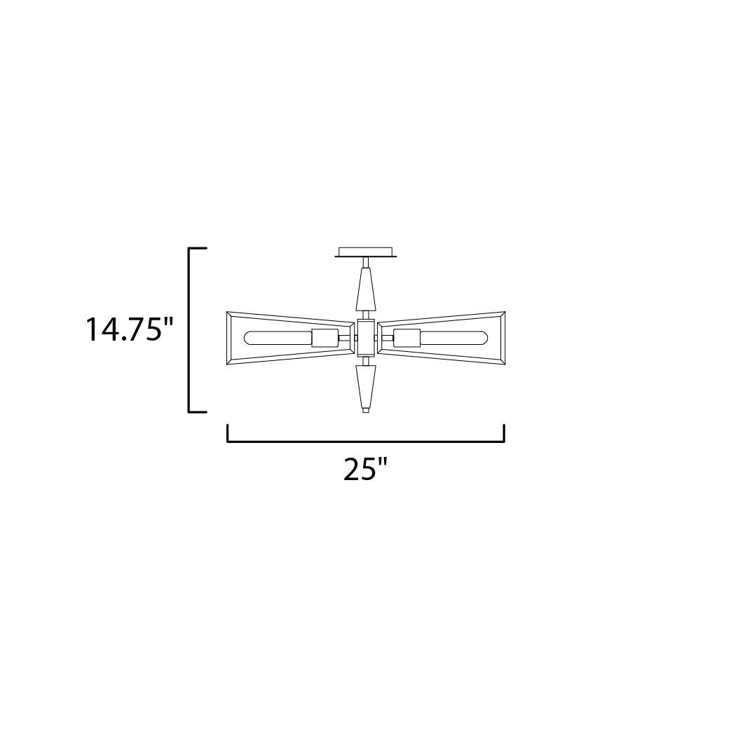 Maxim Lighting WINGS 11650BKSBR Flush Mount Contemporary - Black