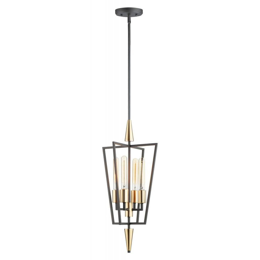 Maxim Lighting 11654BKSBR Wings 12 Inch 4 Light Pendant – Black / Satin Brass