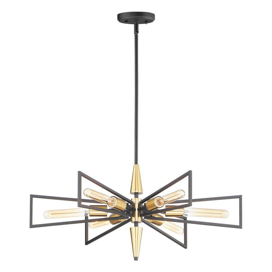 Wings 29 Inch Chandelier – Black / Satin Brass