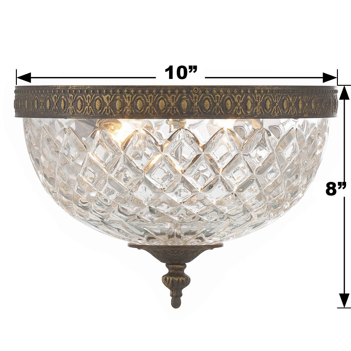 Crystorama Radley 117-10-EB – 10 Inch – 2 Light – Semi Flush Mount Light – English Bronze – Damp Rated