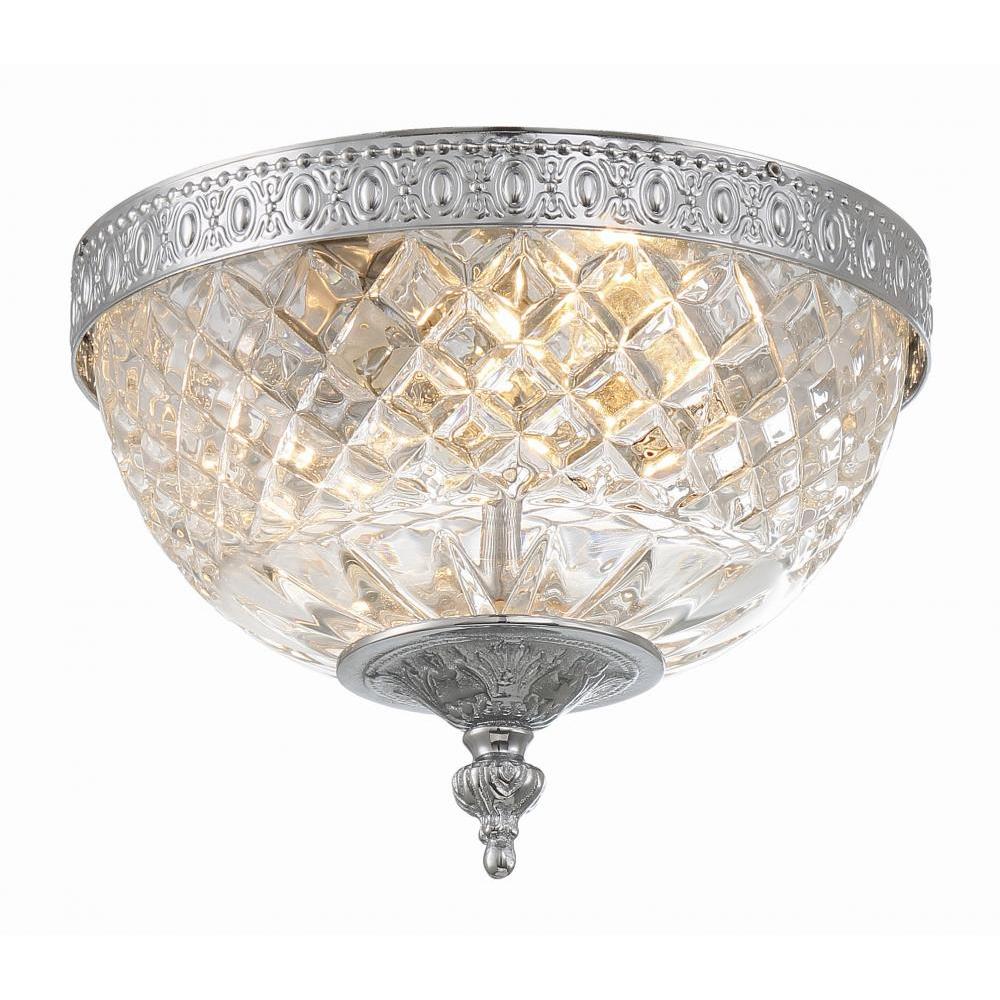 Crystorama 2 Light Polished Chrome Crystal Flush Mount