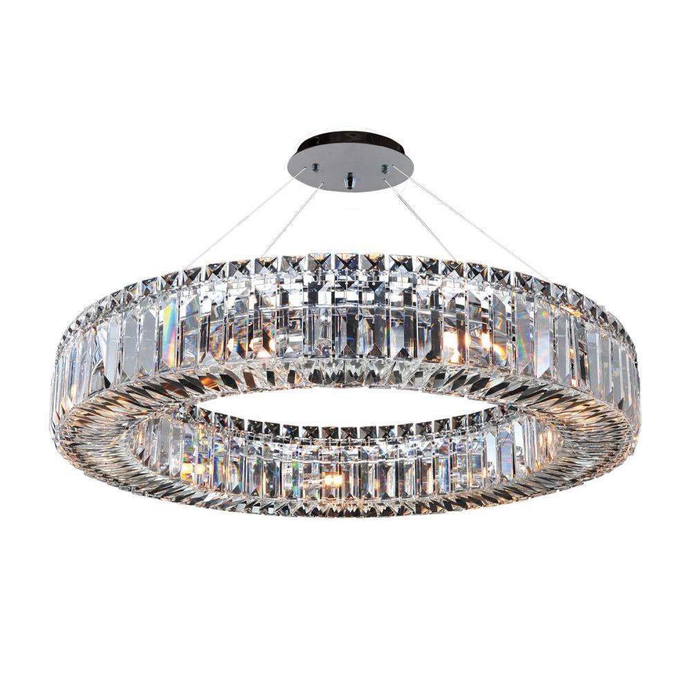 Rondelle Luxury Crystal Pendant – Polished Chrome