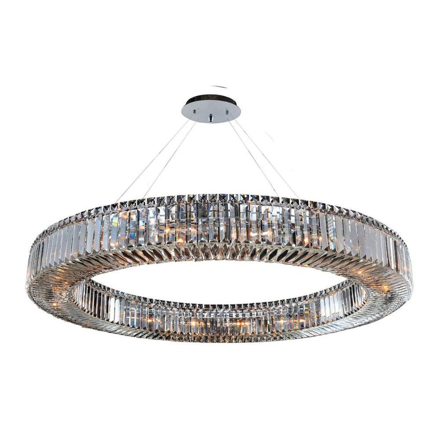 Rondelle Luxury Crystal Pendant – Polished Chrome