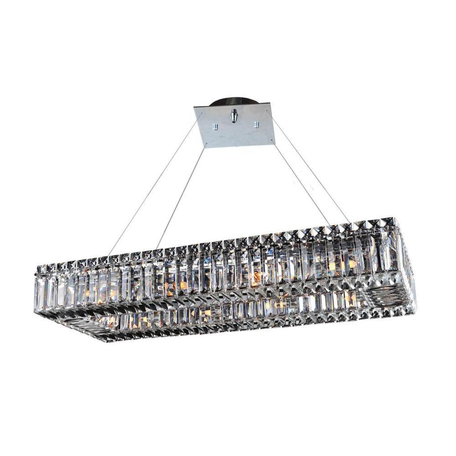 Baguette Luxury Crystal Pendant – Polished Chrome