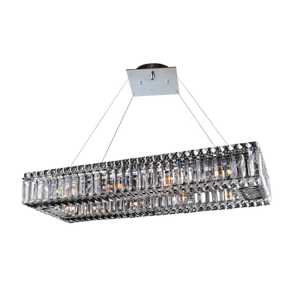 Baguette Luxury Crystal Pendant – Polished Chrome