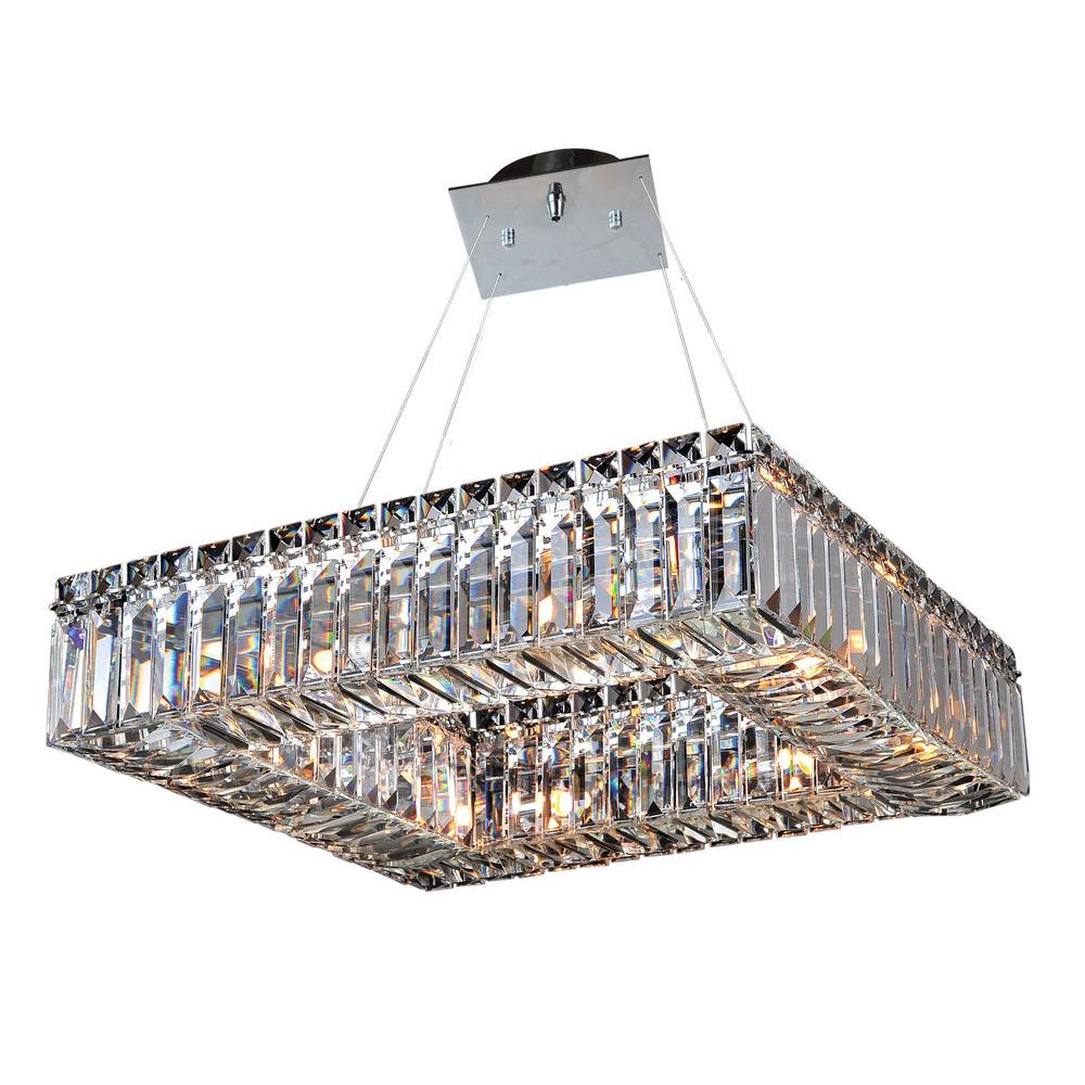 Baguette Luxury Crystal Pendant – Polished Chrome