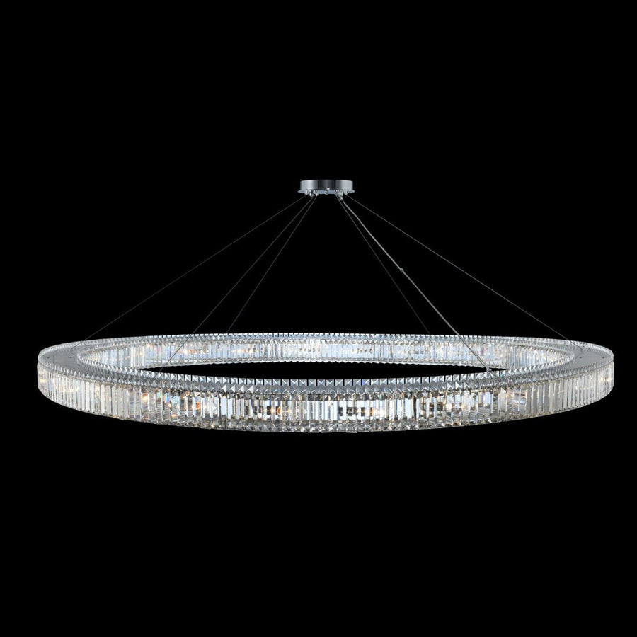 Rondelle 84 inch Luxury Crystal Ring Pendant – Polished Chrome