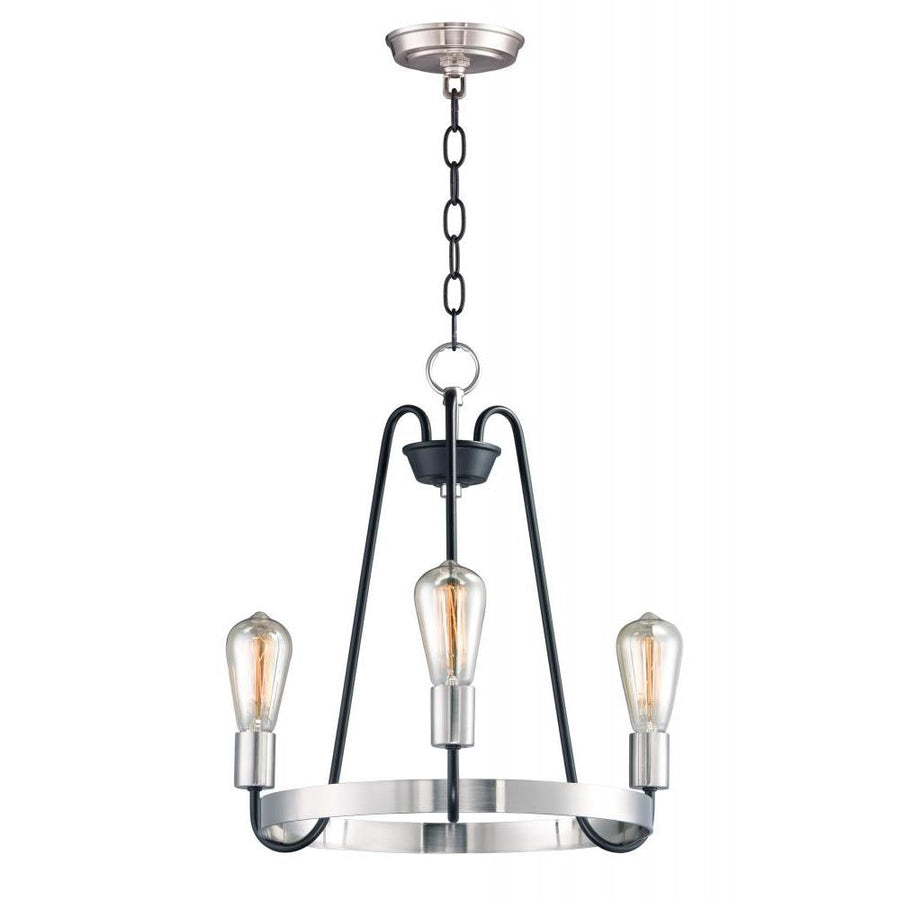 Maxim Lighting 11733BKSN Haven 18.5 Inch Semi Flush Mount Light – Black / Satin Nickel