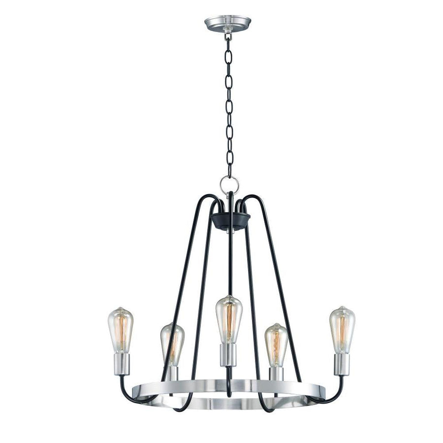 Haven 23.75 Inch Semi Flush Mount Light – Black / Satin Nickel