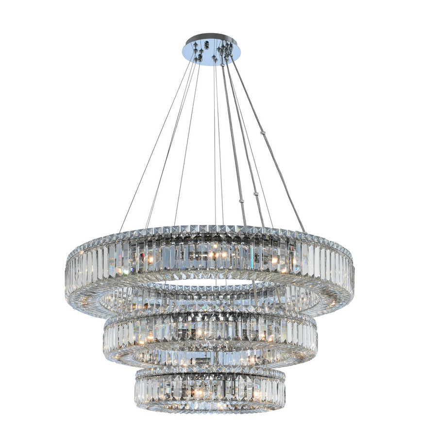 Rondelle Luxury Crystal Pendant – Polished Chrome