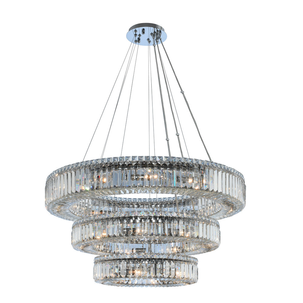 Rondelle Luxury Crystal Pendant – Polished Chrome