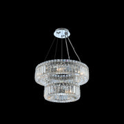 Quantum Rondelle 9 Light 2 Tier Pendant – Polished Chrome by Allegri Crystal