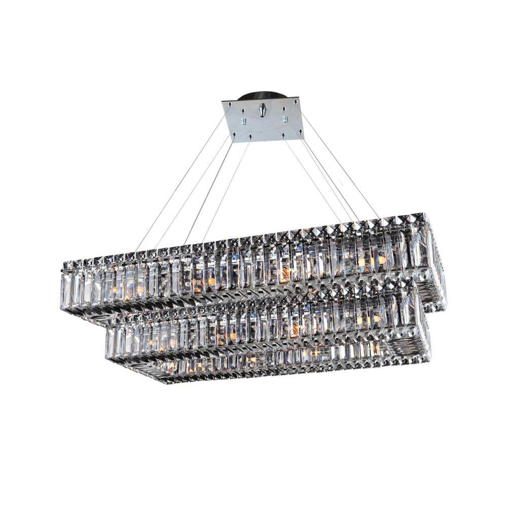 Baguette 43 Inch Rectangular 2 Tier Pendant