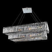Baguette (29.5" + 19.5")  2 Tier Pendant – Polished Chrome by Allegri Crystal