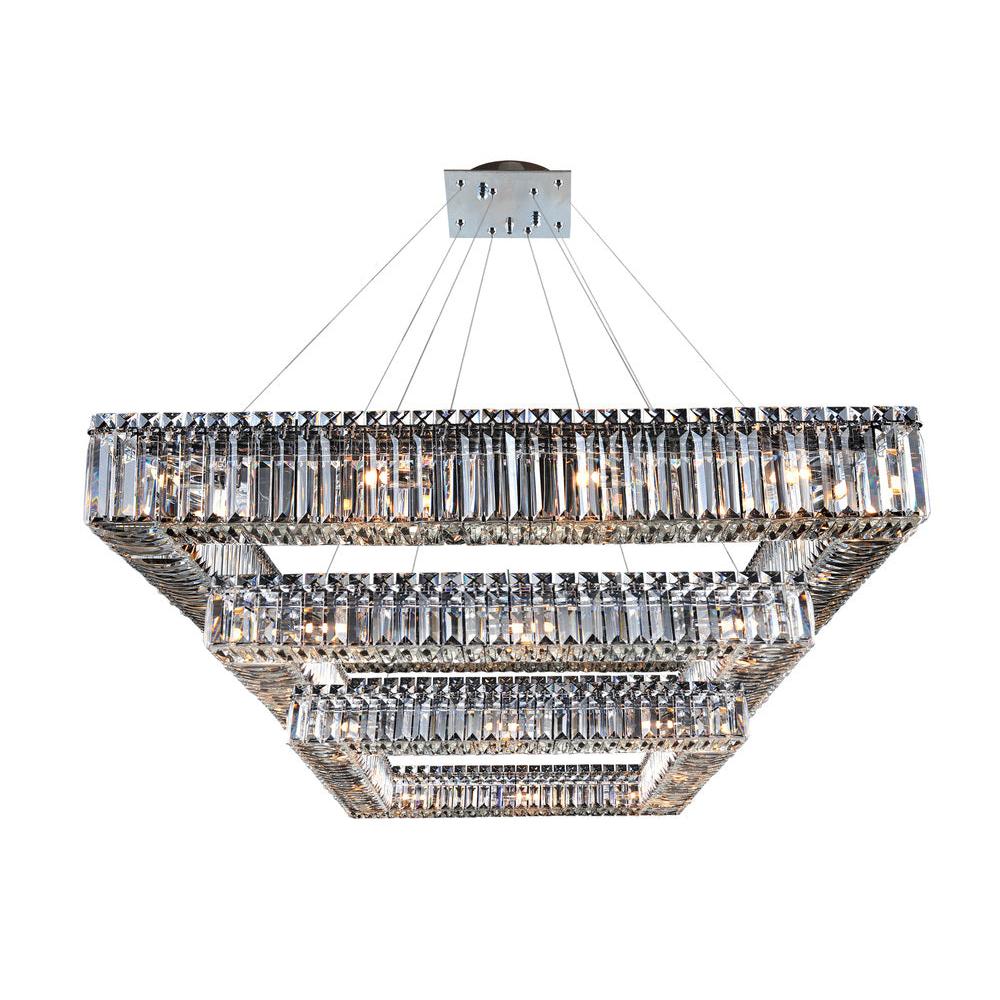 Quadro 35 Inch Square 3 Tier Pendant
