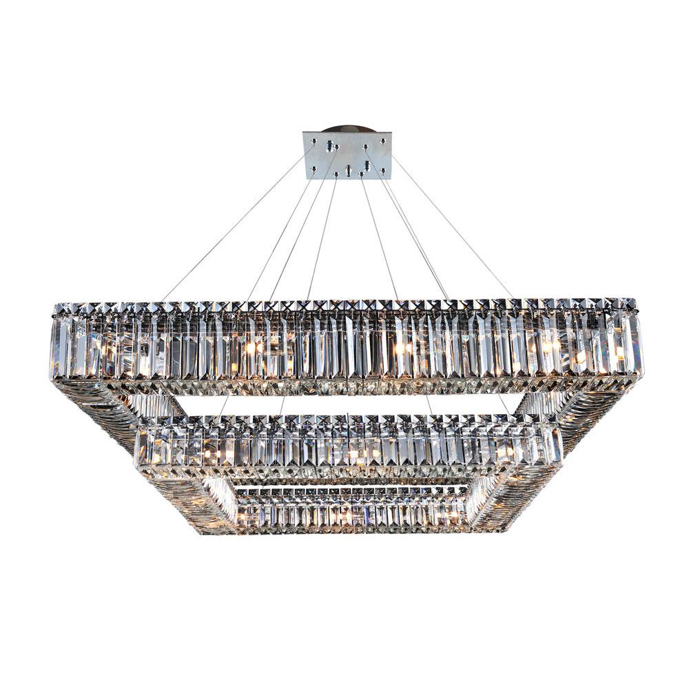 Quadro 35 Inch Square 2 Tier Pendant