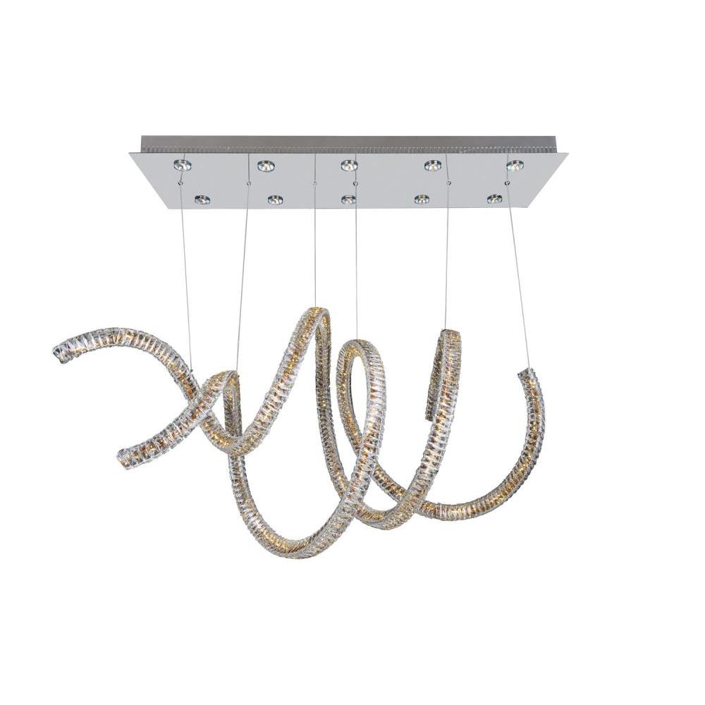 Quantum Quadro Luxury Crystal 2 Tier Square – Polished Chrome