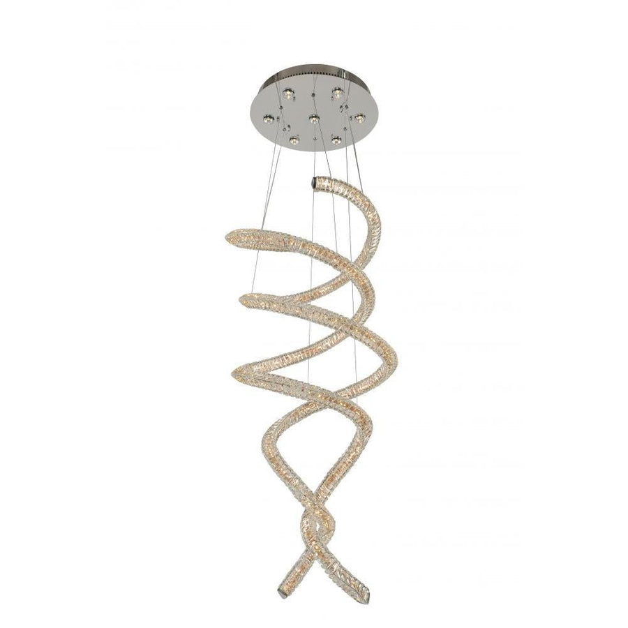 Ravina Luxury Crystal  Convertible Pendant – Polished Chrome