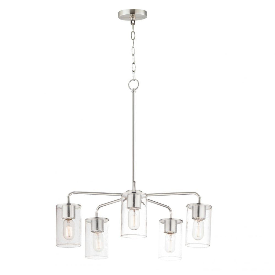Sleek 24.5 Inch Chandelier – Satin Nickel