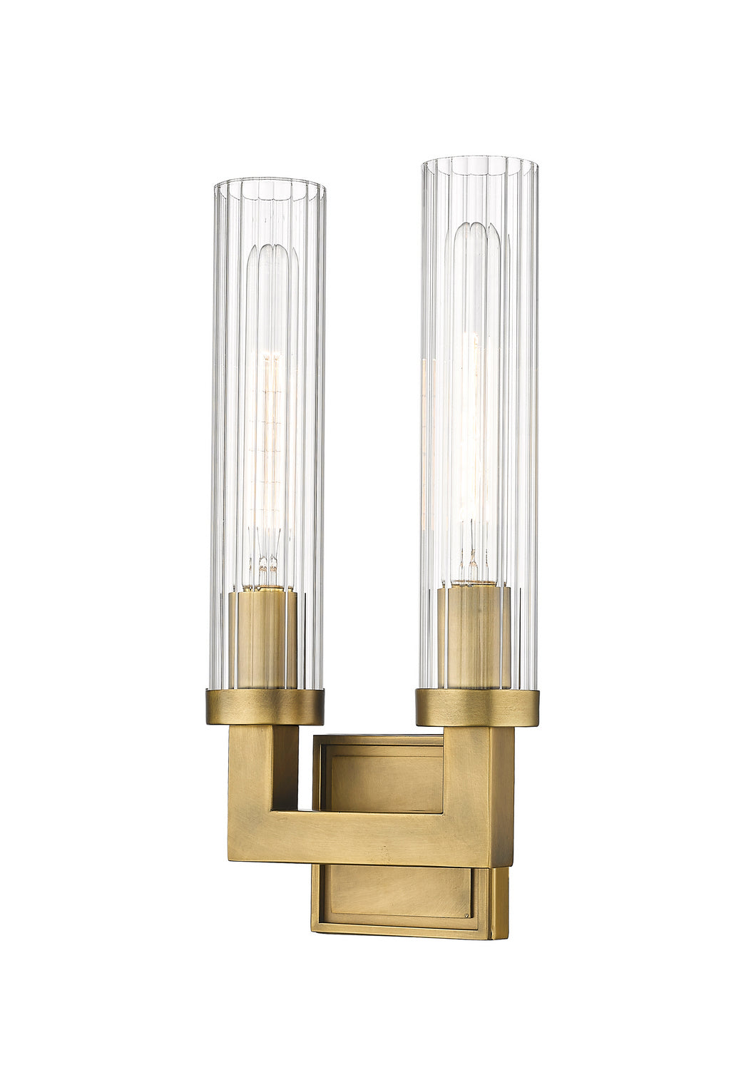 Z-Lite Beau 3031-2S-RB Gold Wall Sconce Light Fixture - Rubbed Brass (OPEN BOX)