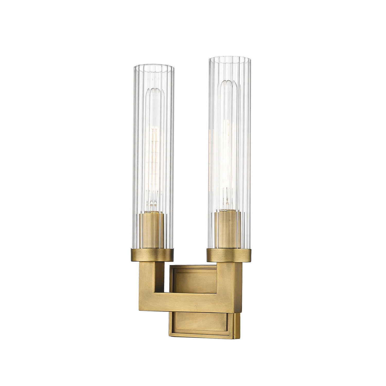 Z-Lite Beau 3031-2S-RB Gold Wall Sconce Light Fixture - Rubbed Brass (OPEN BOX)