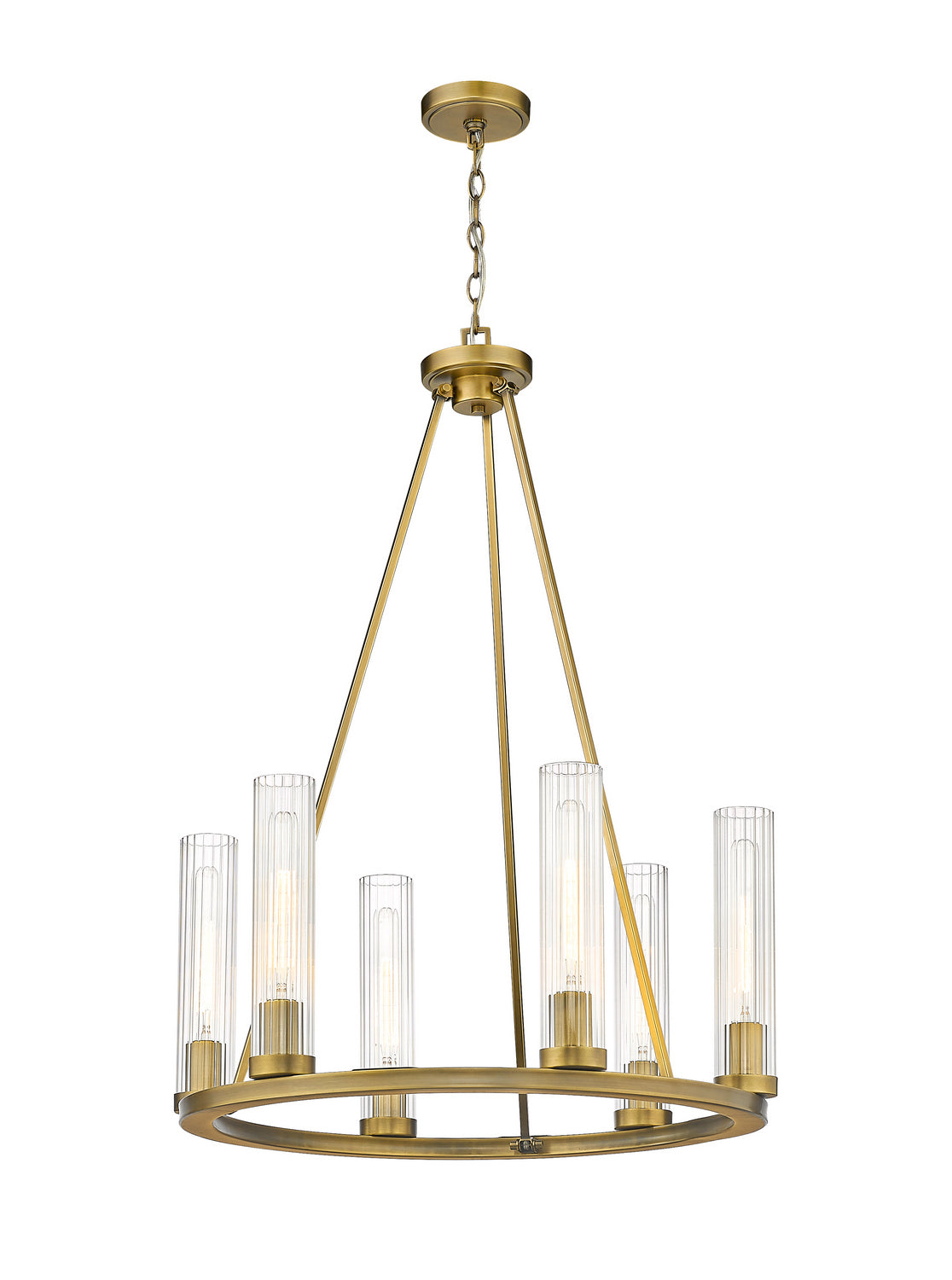 Z-Lite Beau 3031-6RB Gold Ring Chandelier Light Fixture - Rubbed Brass (OPEN BOX)