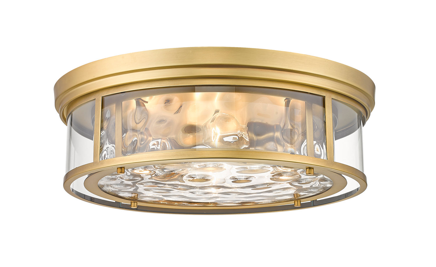 Z-Lite Clarion 493F4-RB Gold Flush Mount Ceiling Light Fixture - Rubbed Brass (OPEN BOX)