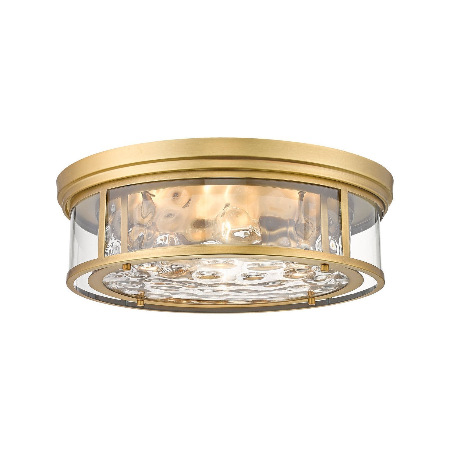 Z-Lite Clarion 493F4-RB Gold Flush Mount Ceiling Light Fixture - Rubbed Brass (OPEN BOX)