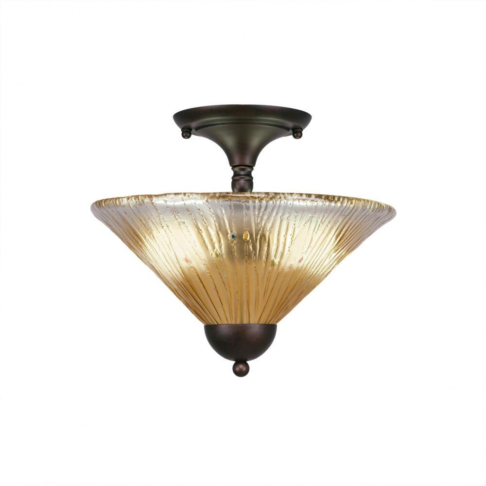 Toltec Company ANY 120-BRZ-700 Semi Flush Mt Art Glass - Bronze