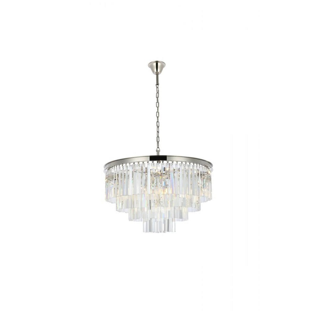 Elegant Lighting SYDNEY 1201D32PN/RC Chandelier Transitional - Polished Nickel