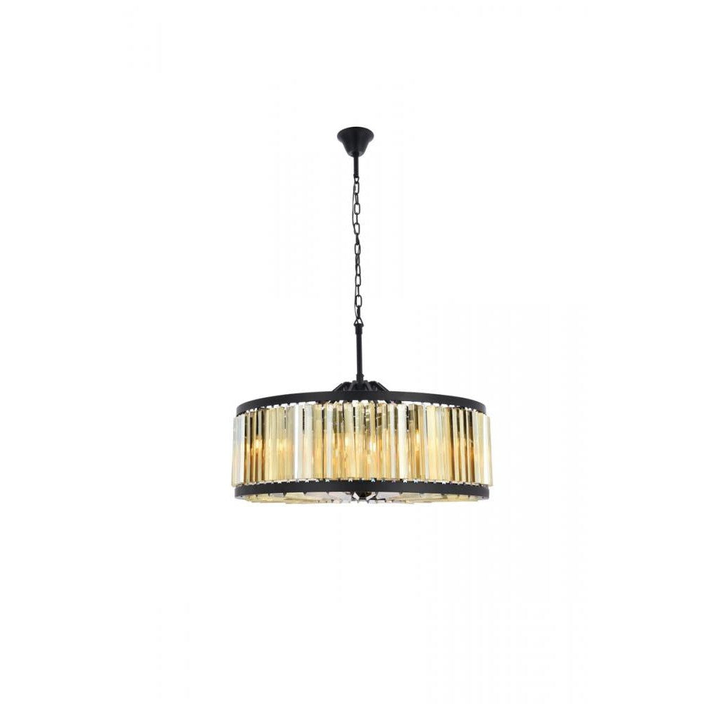 Elegant Lighting CHELSEA 1203D35MB-GT/RC Chandelier Transitional - Matte Black