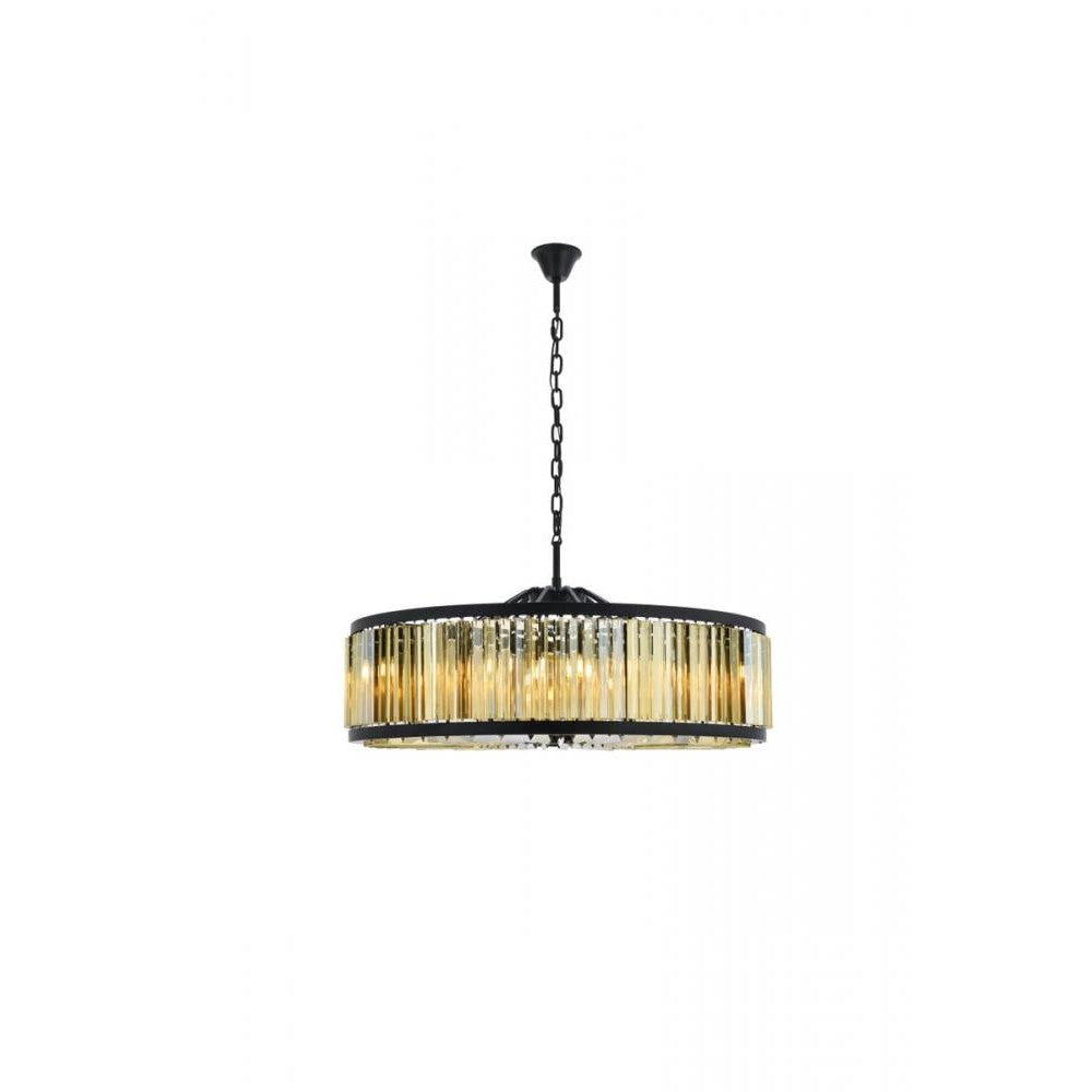 Elegant Lighting CHELSEA 1203G43MB-GT/RC Chandelier Transitional - Matte Black