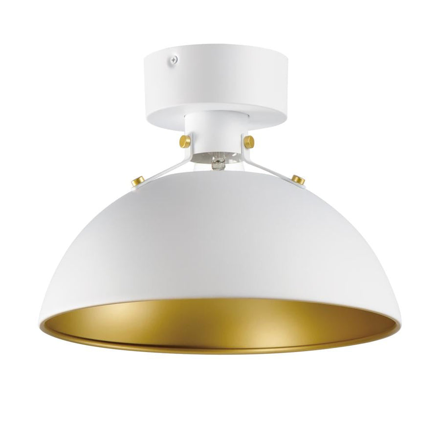 Maxim Lighting 12040WTSBR Dawn 12 Inch Semi Flush Mount Light – White/Satin Brass