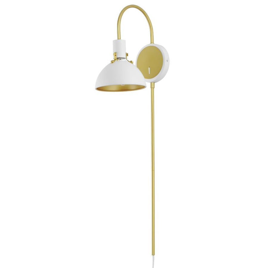 Maxim Lighting 12041WTSBR Dawn 7 Wall Sconce - White/Satin Brass