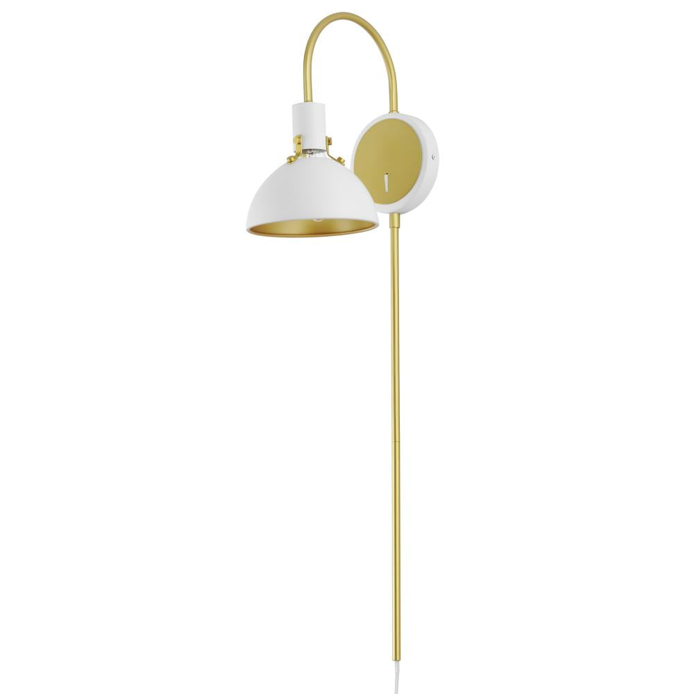 Dawn 7 Wall Sconce - White/Satin Brass